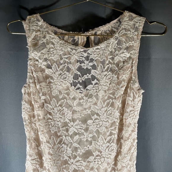Darlin’ cream lace women’s backless, dress small - Teen 13/14 -formal - Picture 2 of 5